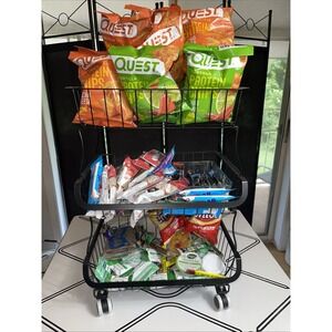 Storage Baskets 3 Tier Metal w/ Wheels‎ or Suction Feet for Home, Office, Dorm